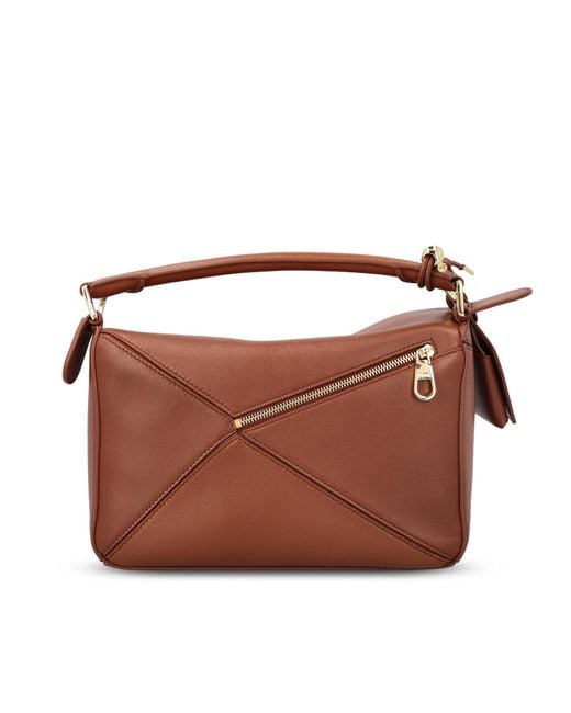 Loewe Brown Small Featherlight Puzzle Bag