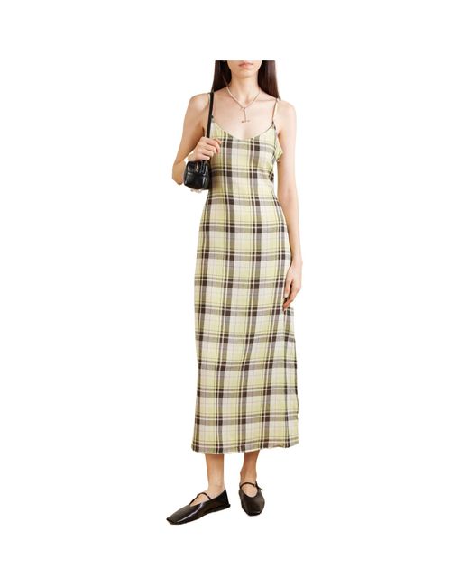Proenza Schouler Metallic Checked Crinkled-Voile Maxi Dress