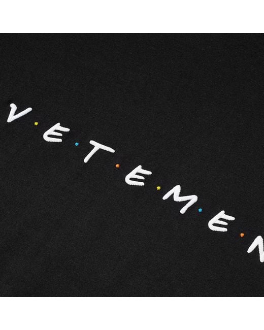 Vetements Black Friendly Logo-Print Cotton T-Shirt for men
