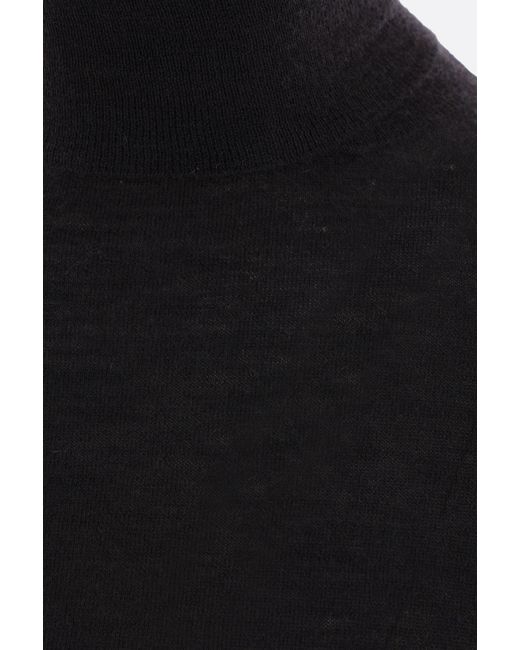 Allude Black Roll Neck Knit T-Shirt