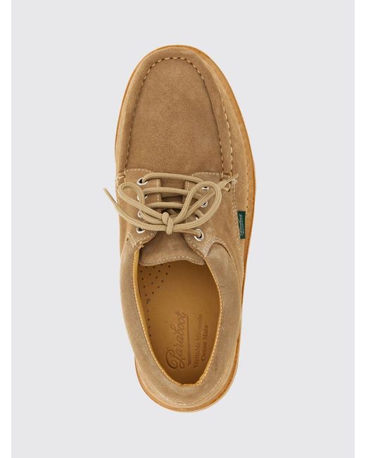Paraboot Brown Thiers Lace-Up Stitched Boat Shoes for men