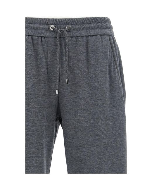 Brunello Cucinelli Gray Elastic Waistband Drawstring Joggers