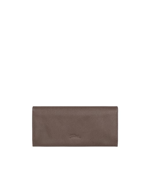Longchamp Brown Le Foulonné Long Continental Wallet