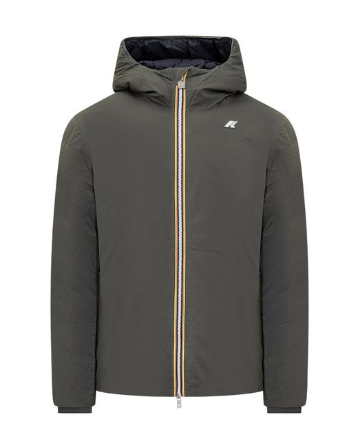 K-Way Green Jack St Thermo Reversible Hooded Down Jacket for men
