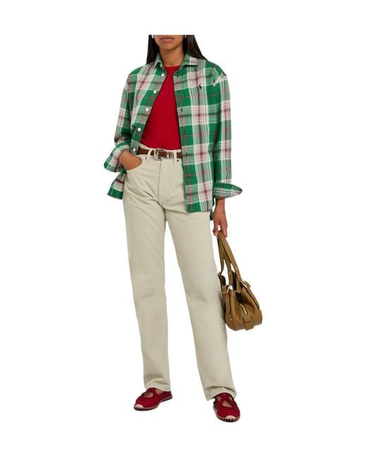Polo Ralph Lauren Green Plaid Cotton Shirt