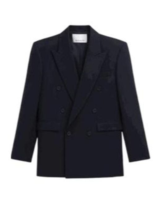 Frankie Shop Blue Double-Breasted Suit Jacket