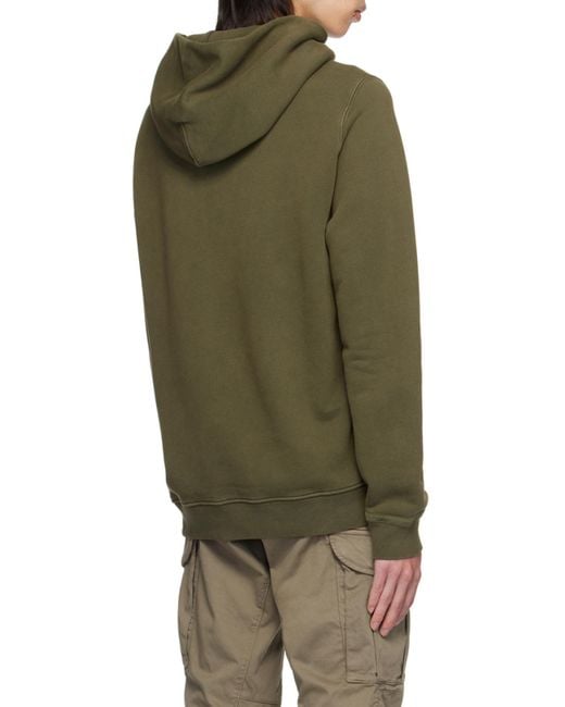 Stone Island Green Long-Sleeved Compass Patch Hoodie for men