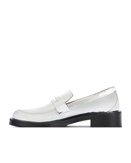 Stuart Weitzman White 40Mm Palmer Bold Loafers