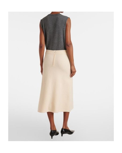 Jil Sander Natural Wool Midi Skirt