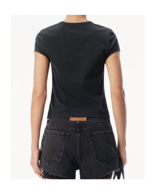 Alexander Wang Black Logo Embellished Crewneck T-Shirt