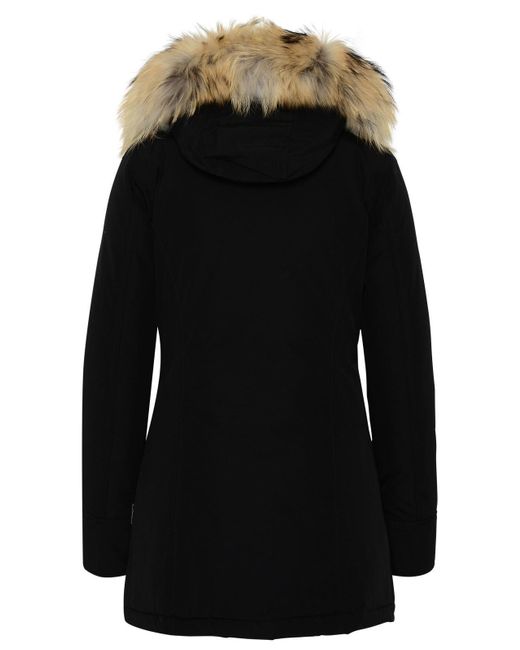 Woolrich Black Parka Arctic Con Pelliccia Removibile Nero