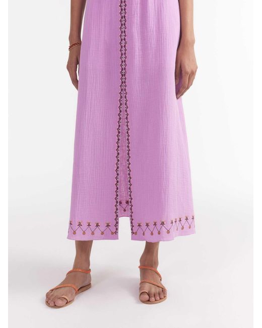 Saloni Purple V-Neck Dress