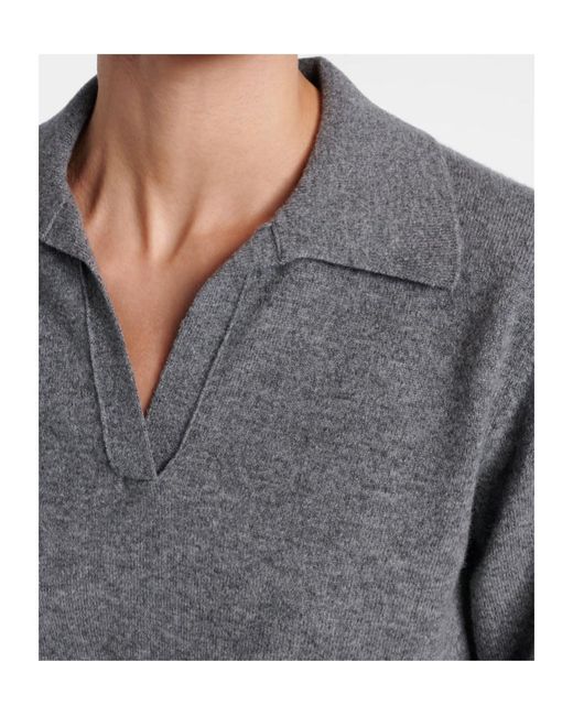 Dolce & Gabbana Gray Cashmere Polo Sweater