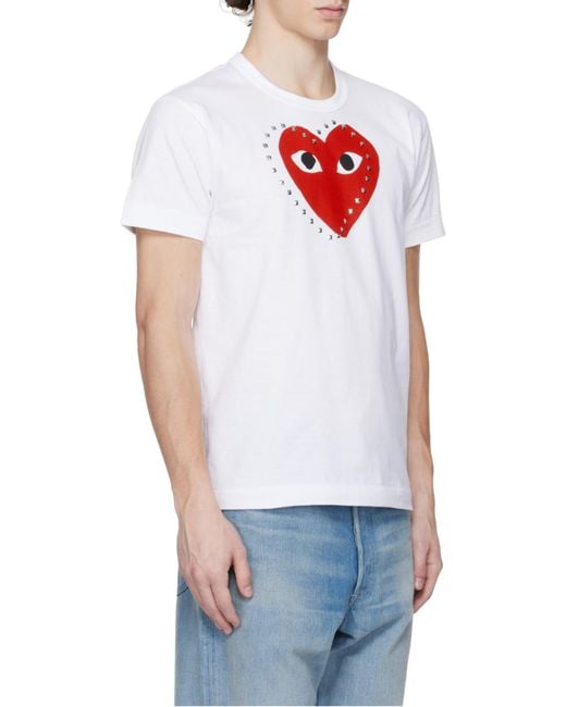 COMME DES GARÇONS PLAY White Crew Neck T-Shirt