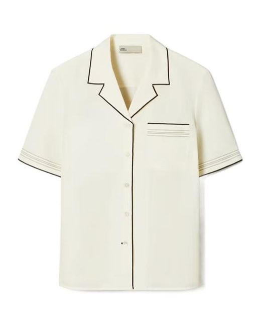Tory Burch White Linen Camp Shirt