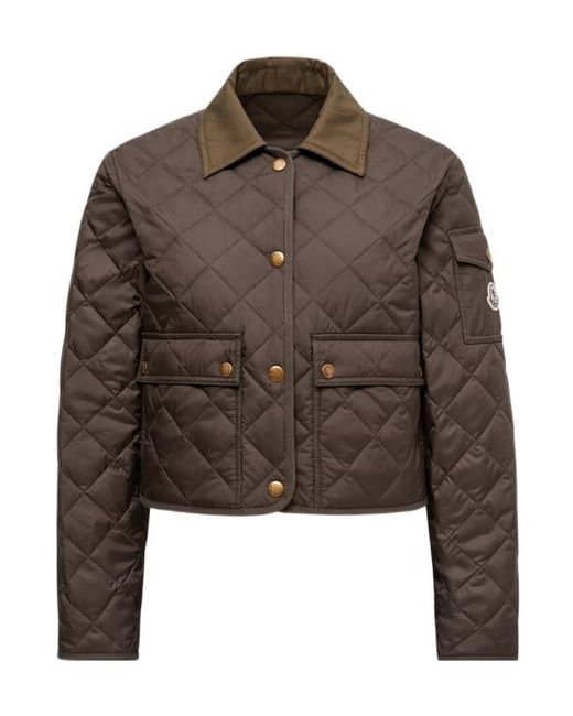 Moncler Brown Chitre Logo Patch Quilted Jacket