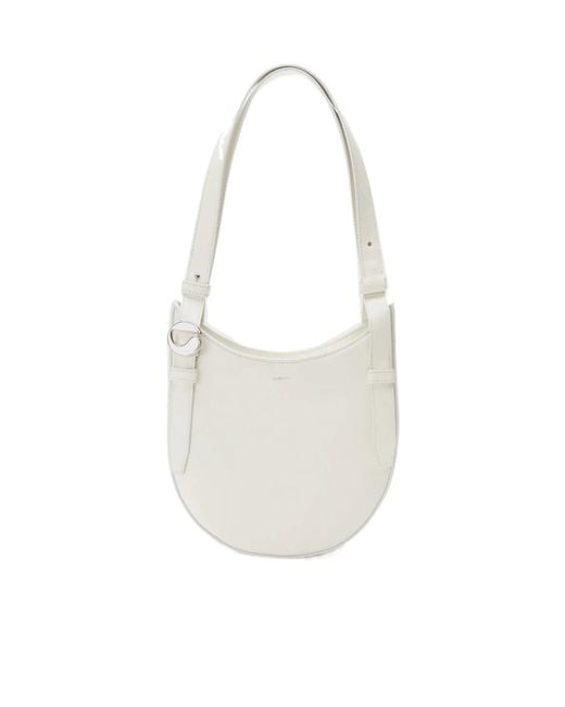Coperni White Mini Logo-Buckle Tote Bag