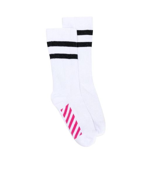 Off-White c/o Virgil Abloh White Striped Logo Socks for men