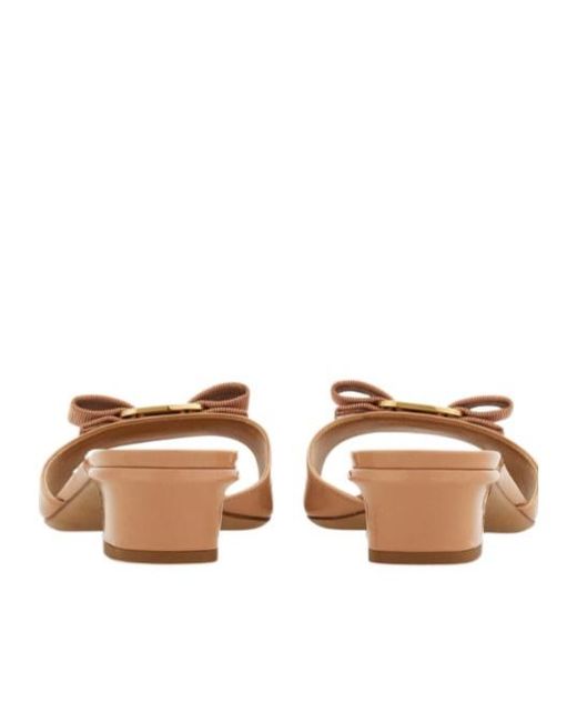 Ferragamo Natural Ferragamo Vara Bow Slides