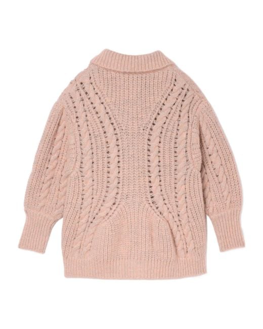 Simone Rocha Women's Pink Cable-Knit Button Cardigan