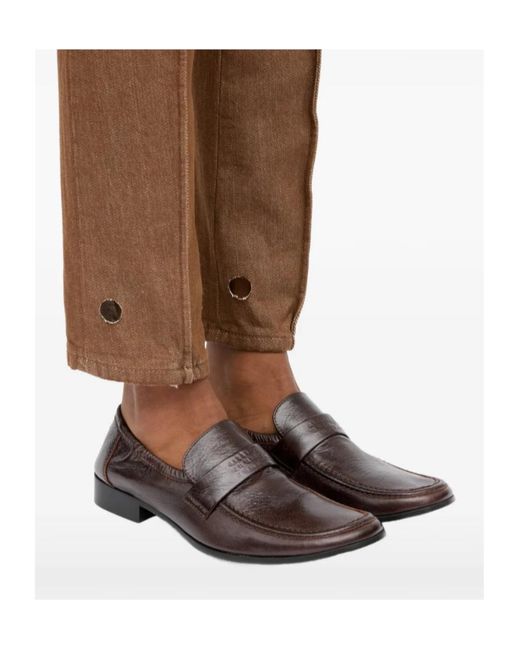MM6 by Maison Margiela Brown Penny Strap Slip-On Ballet Flats