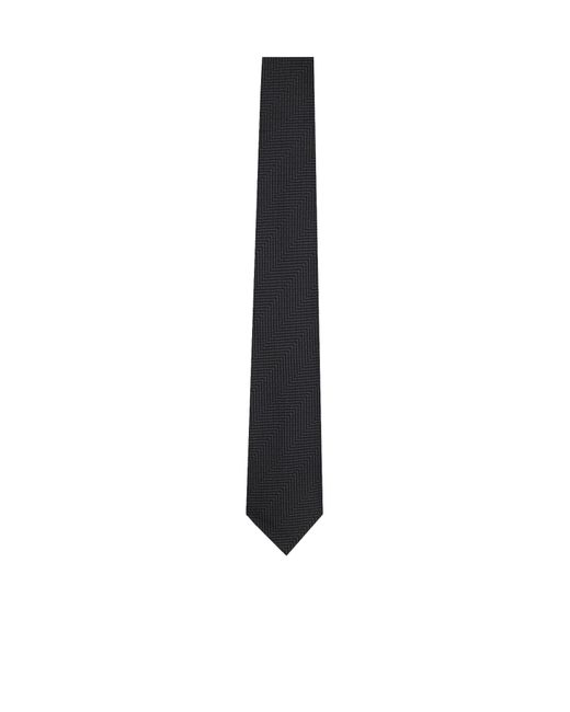 Tom Ford Black Mouline Herringbone Tie for men