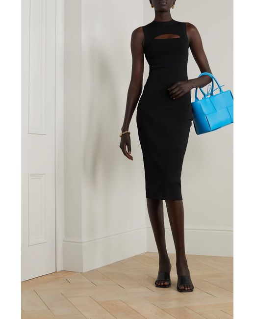 Victoria Beckham Black Vb Body Cut Knitted Dress