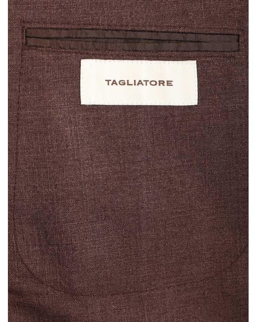 Tagliatore Brown Single-Breasted Long-Sleeved Jacket for men