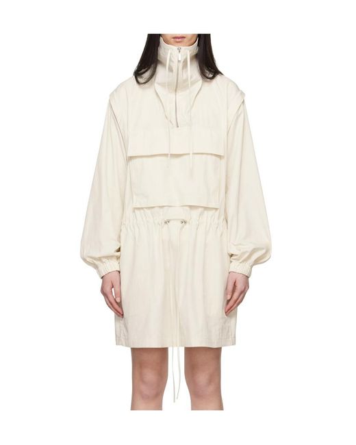 Helmut Lang White Stitched Zipper Dress