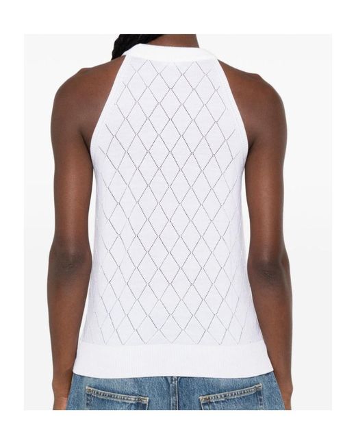 Balmain White Sleeveless Tank Top