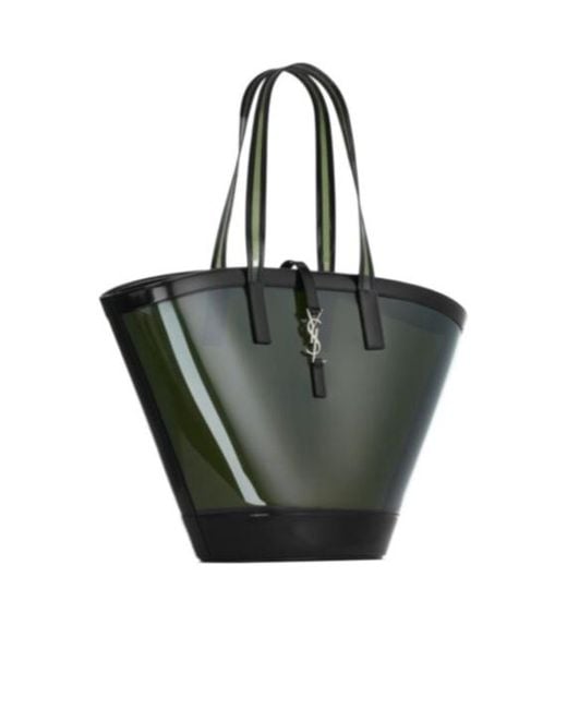 Saint Laurent Green Panier Medium Tote Bag