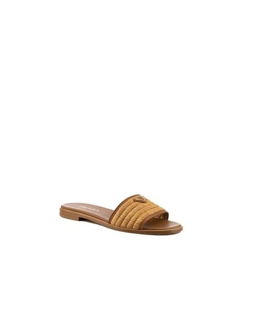 Prada Brown Logo Slippers