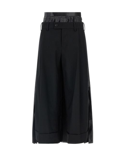 Junya Watanabe Black Pleated-Back Slacks