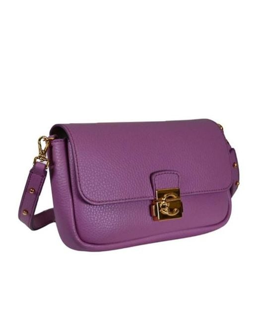 Coccinelle Purple C-Me Lock Mini Shoulder Bag