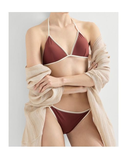 Brunello Cucinelli Multicolor Triangle-Cup Bikini Top