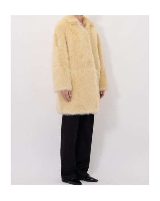 Loulou de Saison Natural Ruben Spread-Collar Lamb-Fur Coat