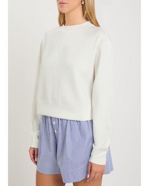 Varley White Loose Crew Neck Sweatshirt