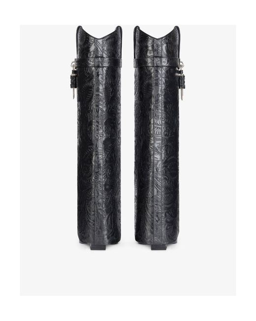 Givenchy Black Shark Lock Western Boots