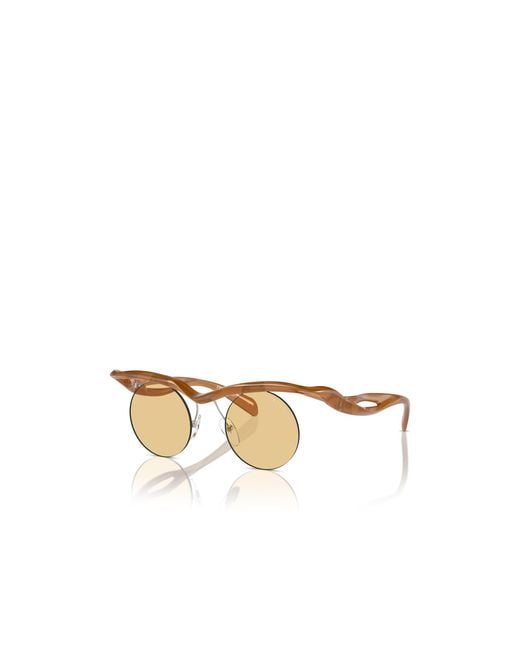Prada Metallic Eyewear Round Frame Sunglasses