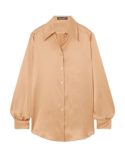 Dolce & Gabbana Natural Buttoned Satin Shirt