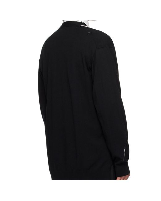 Yohji Yamamoto Black V-Neck Cardigan for men