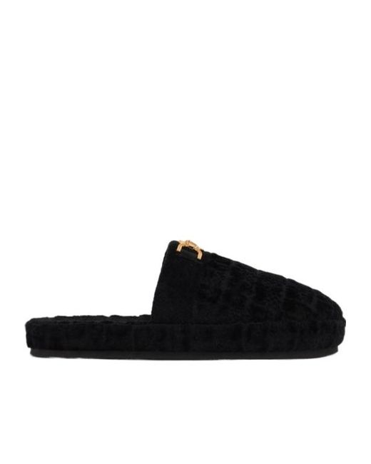 Versace Black Logo Slippers for men
