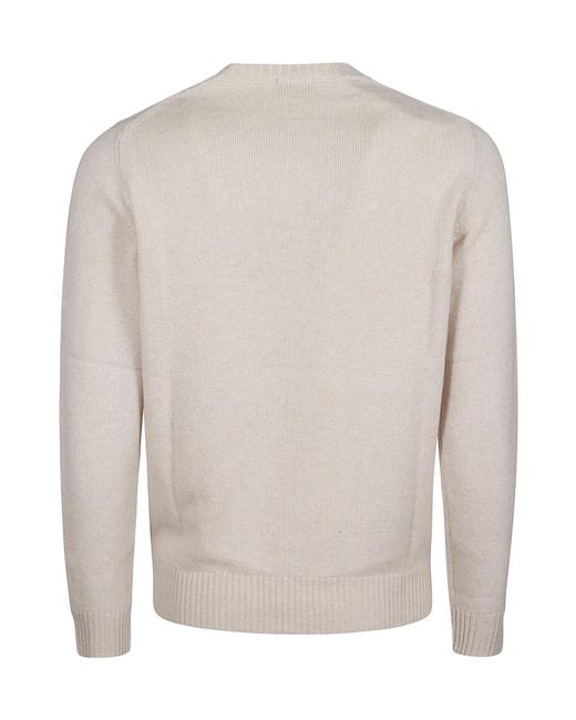 Drumohr White Crew Neck Sweater for men