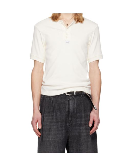 Magliano White Nudo Serafino Six-Button Front T-Shirt for men