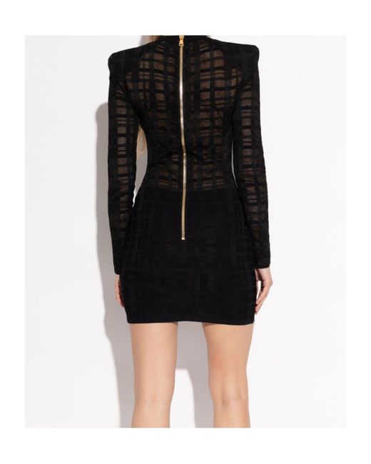 Balmain Black Shimmering Sequins Mini Dress