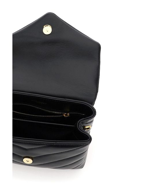 Saint Laurent Black Loulou Toy Logo Plaque Shoulder Bag