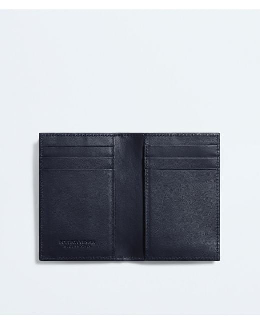 Bottega Veneta Blue Intrecciato Flap Card Case for men
