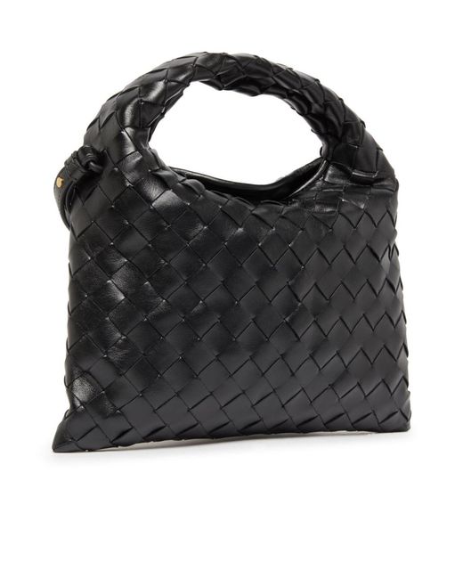 Bottega Veneta Black Woven Detail Shoulder Bag