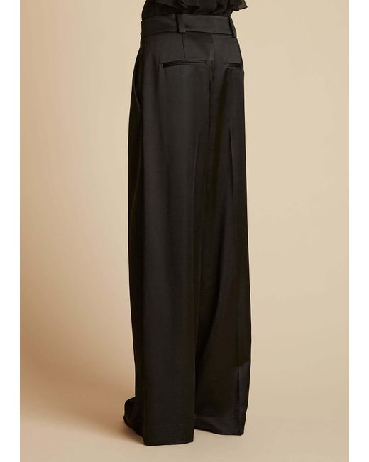 Khaite Black Belt-Loop Casual Pants
