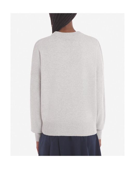 Maison Kitsuné Gray Maison Kitsuné Fox Intarsia-Knit Crewneck Jumper